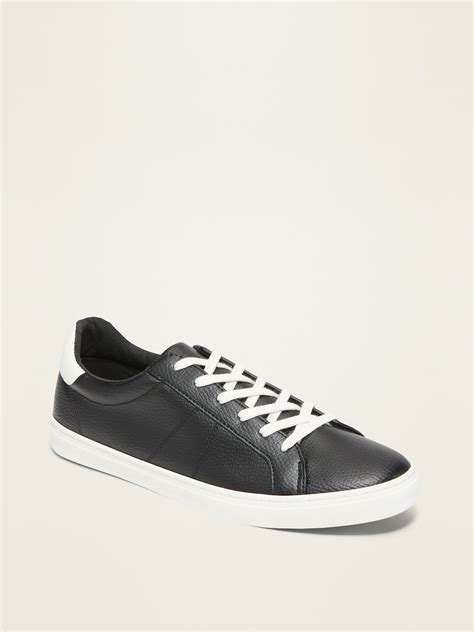 faux leather sneakers for women